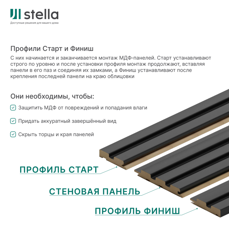 Панель Стеновая Реечная МДФ Stella Beats De Luxe Black Lead 2700x119x16 (4шт.упак.)